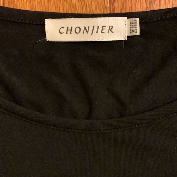 CHONJIER 2XL black ladies top/tunic with uneven bottom & unique sleeves - Picture 2 of 6